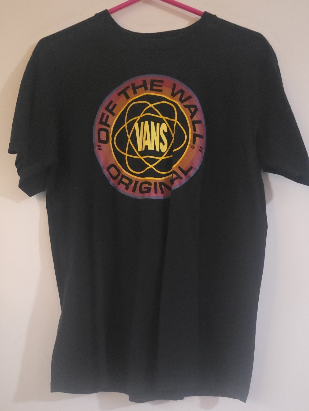 Vans Black Short-Sleeve Graphic Logo Tee with Sunset Ring